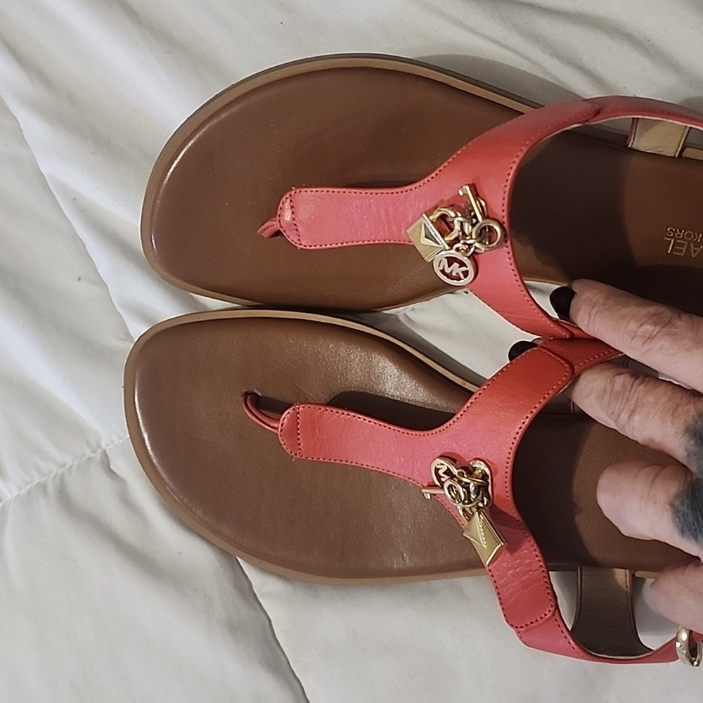 Used once Michael Kors sandals orange